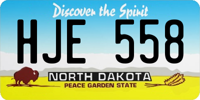 ND license plate HJE558