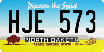 ND license plate HJE573