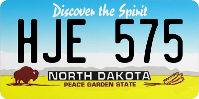 ND license plate HJE575