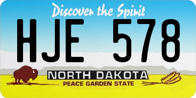 ND license plate HJE578