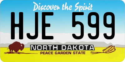 ND license plate HJE599