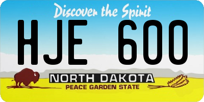 ND license plate HJE600