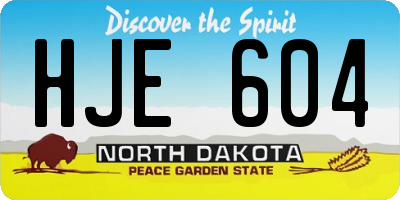 ND license plate HJE604