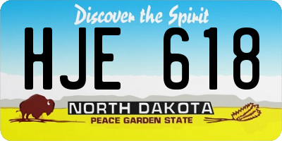 ND license plate HJE618