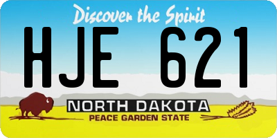 ND license plate HJE621