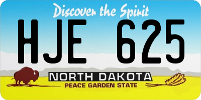 ND license plate HJE625