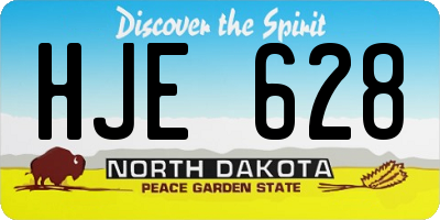 ND license plate HJE628
