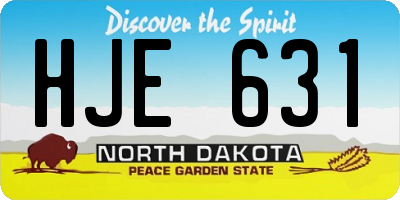 ND license plate HJE631