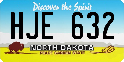 ND license plate HJE632