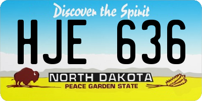 ND license plate HJE636