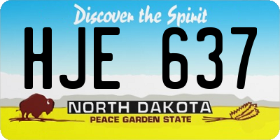ND license plate HJE637