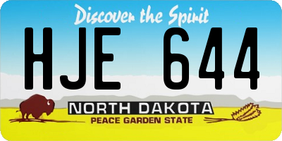 ND license plate HJE644