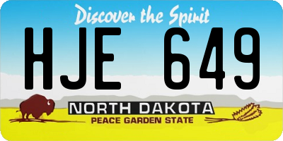 ND license plate HJE649