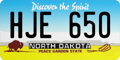 ND license plate HJE650