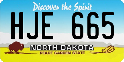 ND license plate HJE665