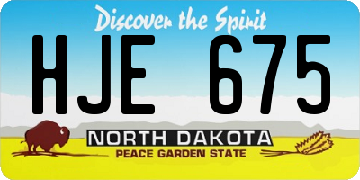 ND license plate HJE675