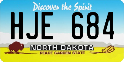ND license plate HJE684