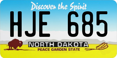 ND license plate HJE685