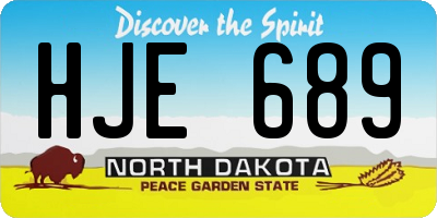 ND license plate HJE689