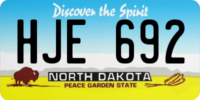 ND license plate HJE692