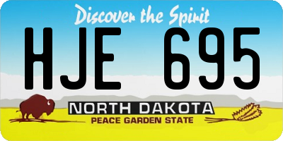 ND license plate HJE695