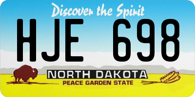 ND license plate HJE698