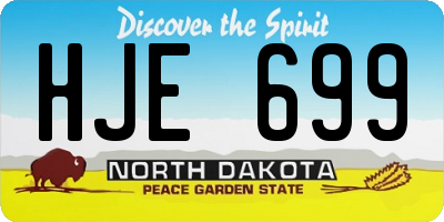 ND license plate HJE699