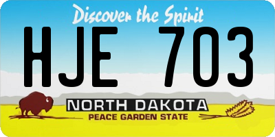 ND license plate HJE703
