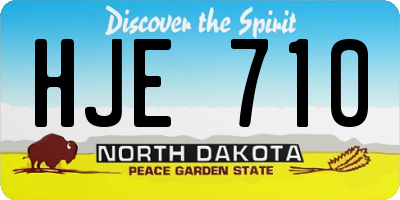 ND license plate HJE710