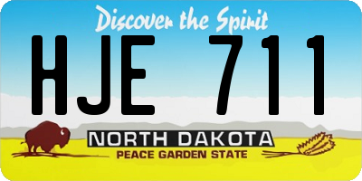 ND license plate HJE711