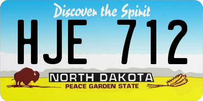 ND license plate HJE712