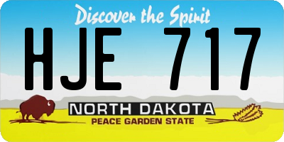 ND license plate HJE717