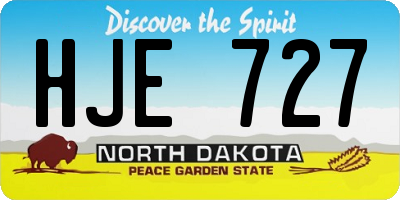 ND license plate HJE727