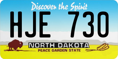 ND license plate HJE730