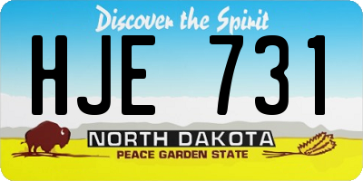 ND license plate HJE731