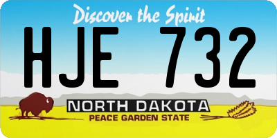 ND license plate HJE732