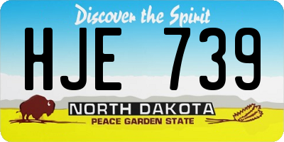 ND license plate HJE739