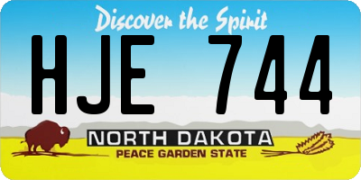 ND license plate HJE744