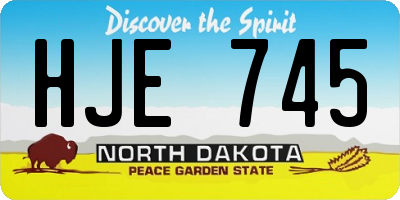 ND license plate HJE745