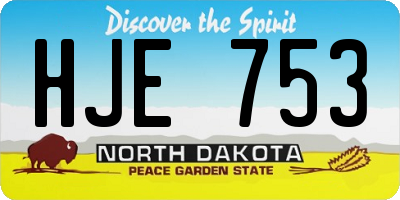 ND license plate HJE753