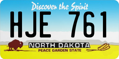 ND license plate HJE761