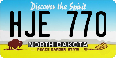 ND license plate HJE770