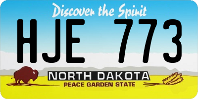 ND license plate HJE773