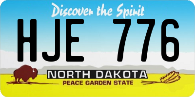 ND license plate HJE776