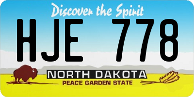 ND license plate HJE778