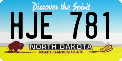 ND license plate HJE781