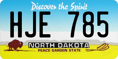 ND license plate HJE785