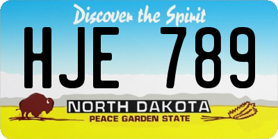 ND license plate HJE789