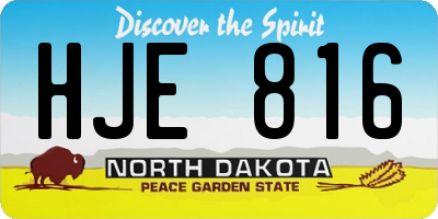 ND license plate HJE816