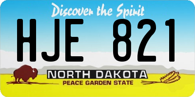 ND license plate HJE821